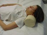 Round Foam Bolster with Beige Terry Custom Cover 