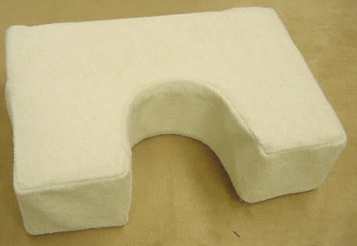 Custom Foam Neck Relief Pillow with Custom Terry Cover 