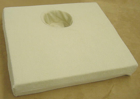 Foam Donut Seat Cushion with Beige Terry Cloth Cover 